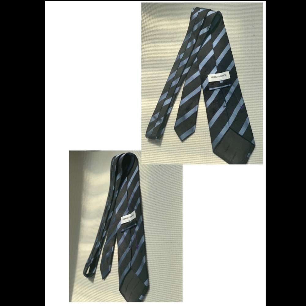 SOLD ‼️GIORGIO ARMANI 💙Classic Striped Tie in - Picture 5 of 6